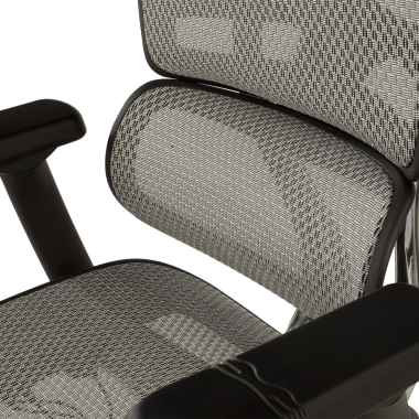 silla ergonomica gris estructura negra red malla brazos regulables 5d reposacabezas 10