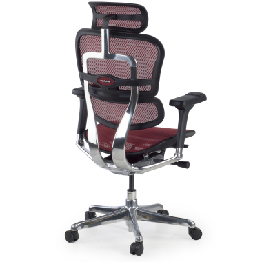 silla ergonomica rojo estructura negra red malla brazos regulables 5d reposacabezas 6