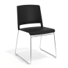 Silla Confidente Hest, estructura patin, apilable, cromada