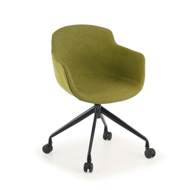 silla confidente negro verde giratoria con ruedas tela brazos tapizados 1
