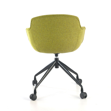 silla confidente negro verde giratoria con ruedas tela brazos tapizados 4