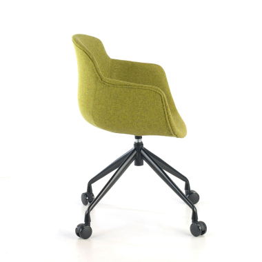 silla confidente negro verde giratoria con ruedas tela brazos tapizados 6
