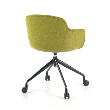 silla confidente negro verde giratoria con ruedas tela brazos tapizados 7
