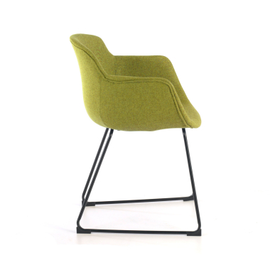 silla confidente negro verde estructura patin malla brazos fijos 5