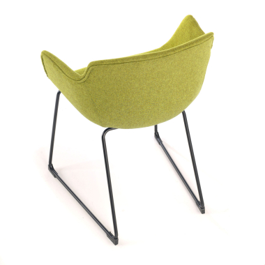 silla confidente negro verde estructura patin malla brazos fijos 7