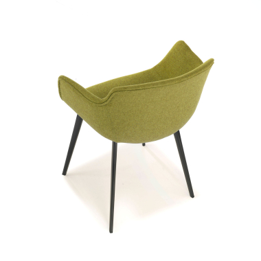 silla confidente negro verde 4 patas tela brazos tapizados 5