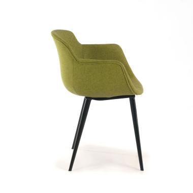 silla confidente negro verde 4 patas tela brazos tapizados 6