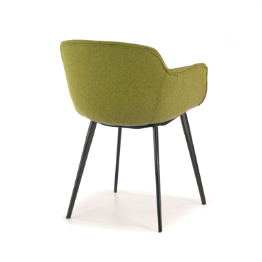 silla confidente negro verde 4 patas tela brazos tapizados 7