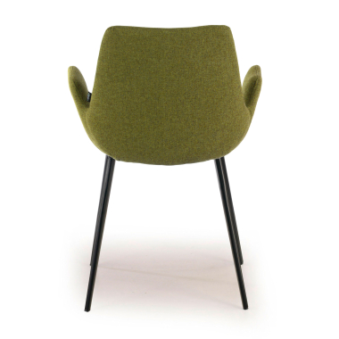 silla confidente negro verde 4 patas tela brazos tapizados 4