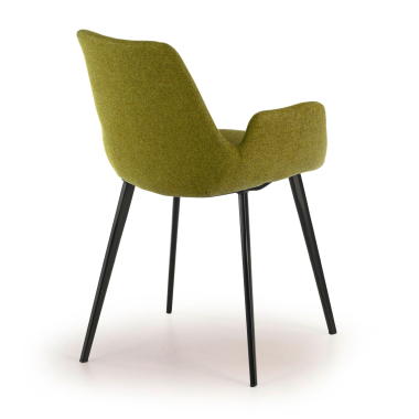 silla confidente negro verde 4 patas tela brazos tapizados 5