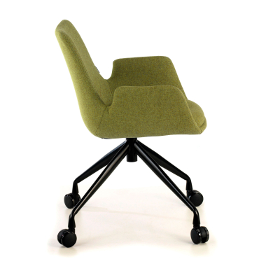 silla confidente negro verde giratoria con ruedas tela brazos tapizados 5