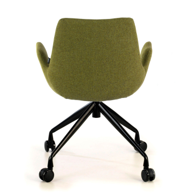 silla confidente negro verde giratoria con ruedas tela brazos tapizados 6