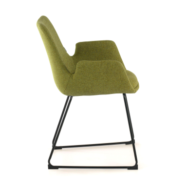 silla confidente verde estructura patin tela brazos fijos 5