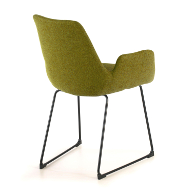 silla confidente verde estructura patin tela brazos fijos 6