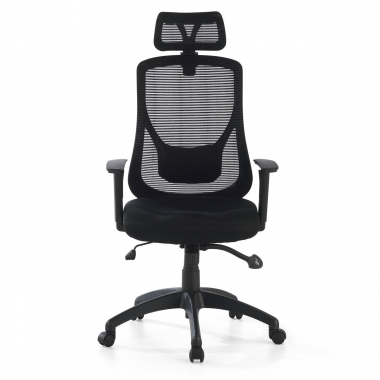 silla de oficina negro lake malla brazos regulables 1d soporte lumbar reposacabezas 3