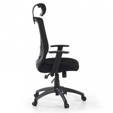 silla de oficina negro lake malla brazos regulables 1d soporte lumbar reposacabezas 4