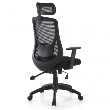 silla de oficina negro lake malla brazos regulables 1d soporte lumbar reposacabezas 6