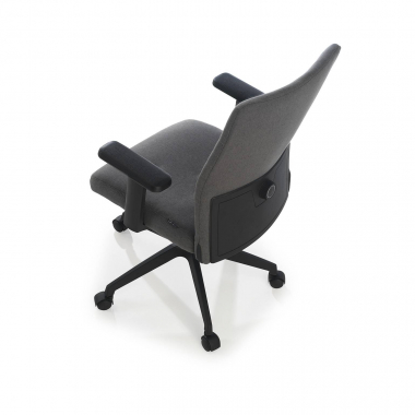 silla giratoria gris kobe tela brazos fijos soporte lumbar 4