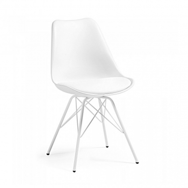 silla confidente blanco silla pata metalica plastico sin brazos 1