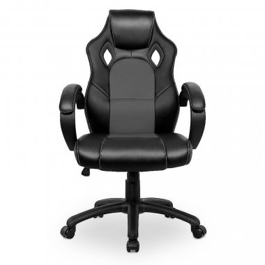 silla gaming negro racer piel sintetica brazos fijos 3