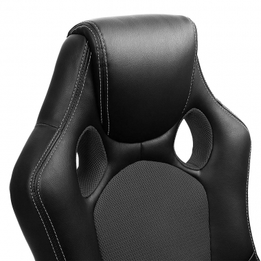 silla gaming negro racer piel sintetica brazos fijos 6