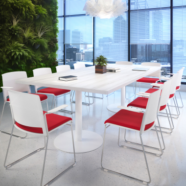 silla confidente blanco rojo con brazos tapizada tela sin brazos 2