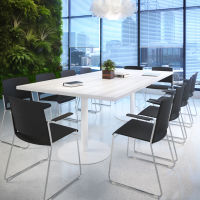 Silla Confidente con brazos Hest, apilable, estructura patin