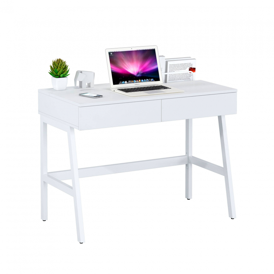 Mesa de escritorio con cajones Gloss, blanco 210241 - (Outlet)