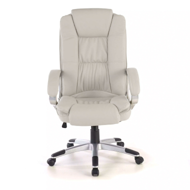sillon de oficina blanco baviera piel sintetica brazos tapizados 3