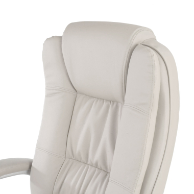 sillon de oficina blanco baviera piel sintetica brazos tapizados 4