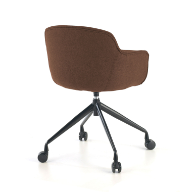 silla confidente negro marron giratoria con ruedas tela brazos tapizados 7