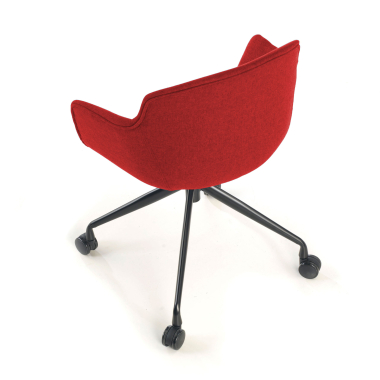 silla confidente negro rojo giratoria con ruedas tela brazos tapizados 5