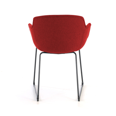 silla confidente negro rojo estructura patin malla brazos fijos 4