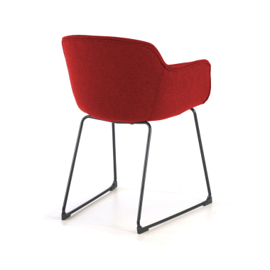 silla confidente negro rojo estructura patin malla brazos fijos 6