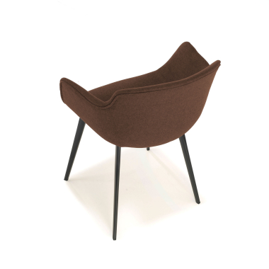 silla confidente negro marron 4 patas tela brazos tapizados 5