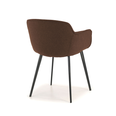 silla confidente negro marron 4 patas tela brazos tapizados 7