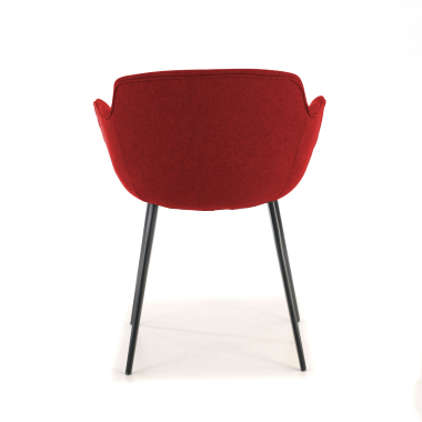 silla confidente negro rojo 4 patas tela brazos tapizados 4