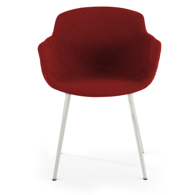 silla confidente negro rojo 4 patas tela brazos tapizados 9