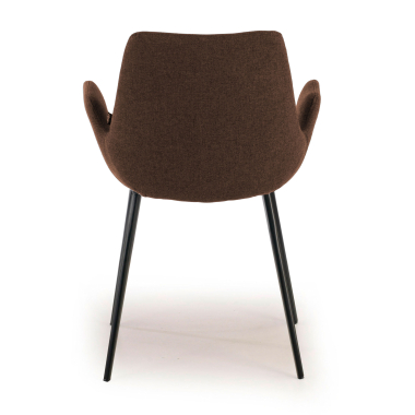 silla confidente negro marron 4 patas tela brazos tapizados 4