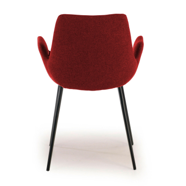 silla confidente negro rojo 4 patas tela brazos tapizados 4