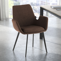Silla Confidente Glamm, 4 Patas, brazos tapizados, Estructura metálica