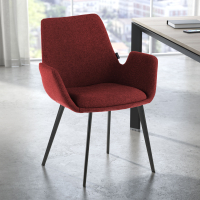 Silla Confidente Glamm, 4 Patas, brazos tapizados, Estructura metálica