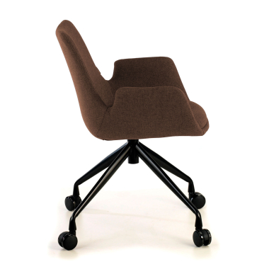 silla confidente negro marron giratoria con ruedas tela brazos tapizados 5