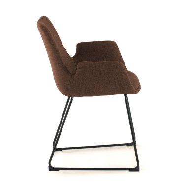 silla confidente marron estructura patin tela brazos fijos 5