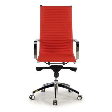 silla de oficina rojo estructura cromada ecopiel piel sintetica brazos fijos 3
