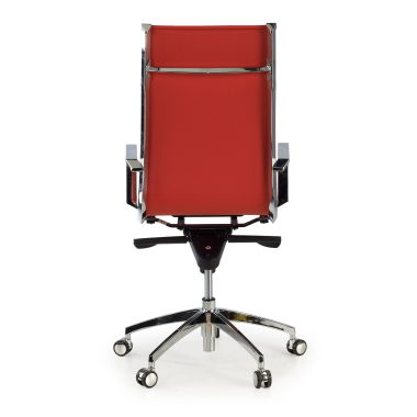 silla de oficina rojo estructura cromada ecopiel piel sintetica brazos fijos 6