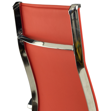 silla de oficina rojo estructura cromada ecopiel piel sintetica brazos fijos 9
