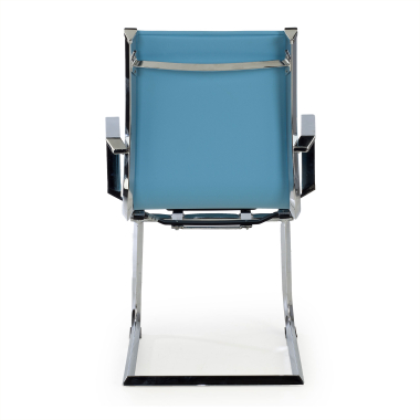 silla confidente azul celeste estructura cromada ecopiel piel sintetica brazos fijos 6