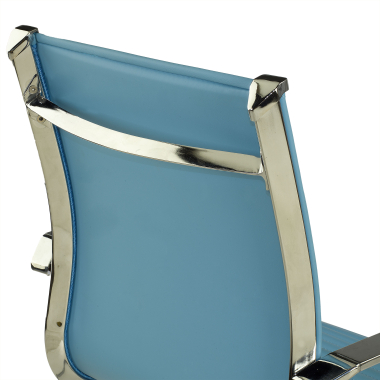 silla confidente azul celeste estructura cromada ecopiel piel sintetica brazos fijos 9