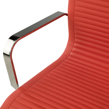 silla confidente rojo estructura cromada ecopiel piel sintetica brazos fijos 8